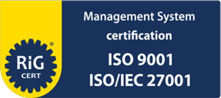 Certificazione sistema di gestione RiG CERT ISO 9001 e ISO/IEC 27001